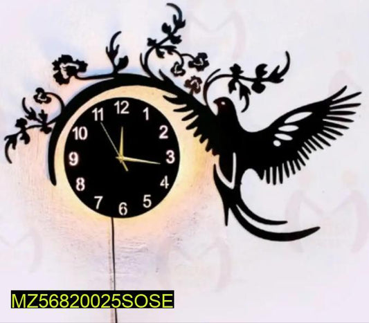 Analog wall clock with light
