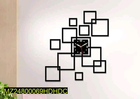 Wooden blocks wall clock