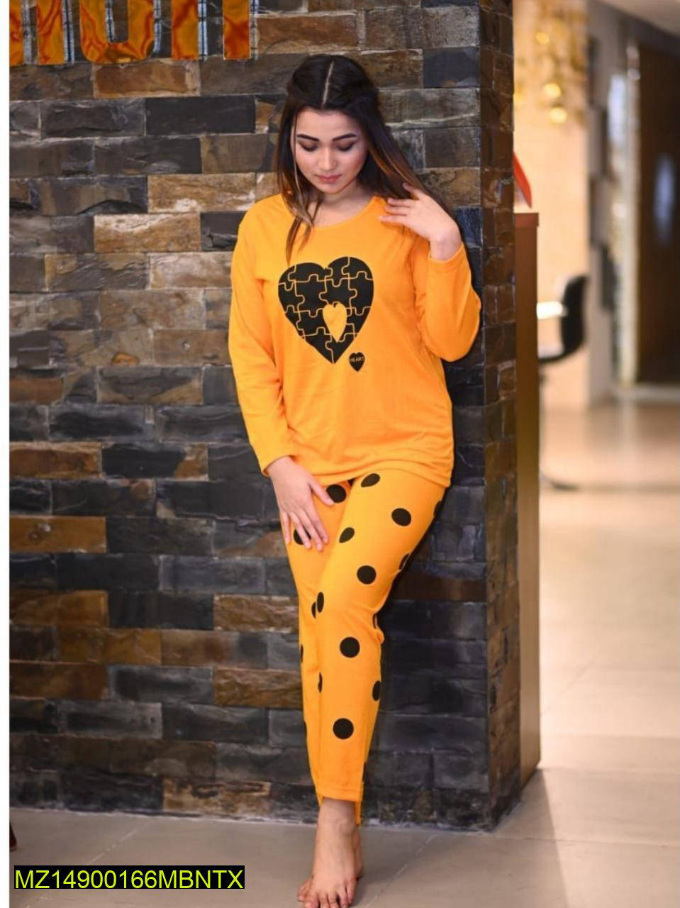 Women printed night suite 2 PCs