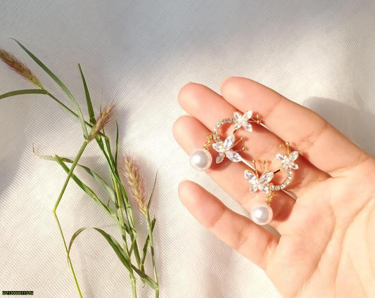 Trendy zircon stone earrings