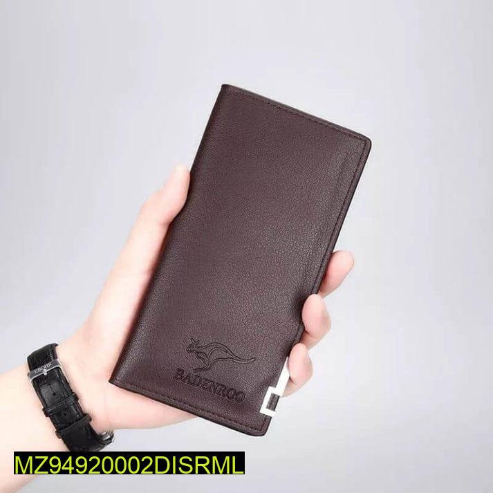 Casual leather long wallet