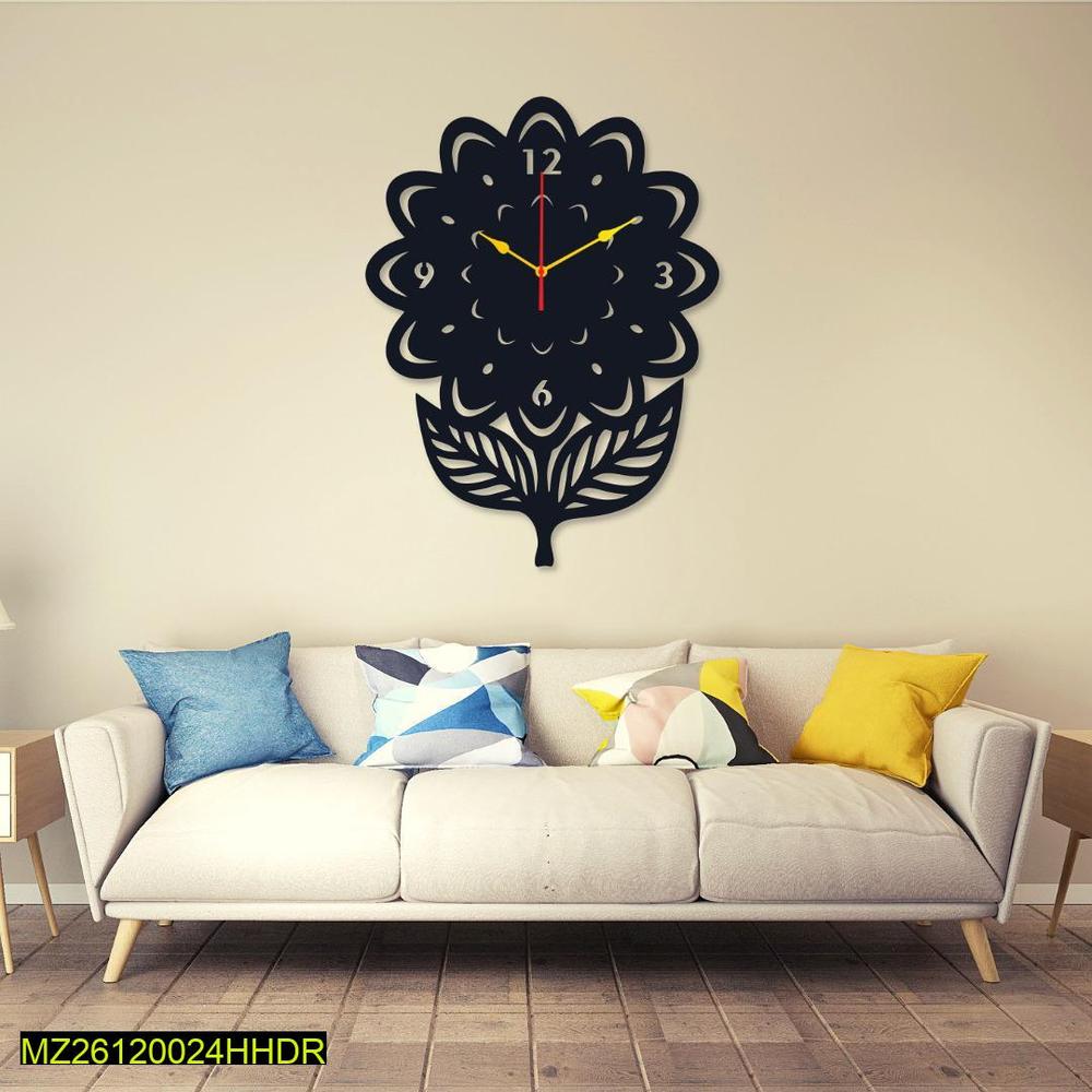 Flower round analog wall clock