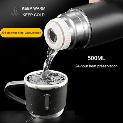 Stainless Steel Vacuum Thermal Flask Set with 3 cups-500ML