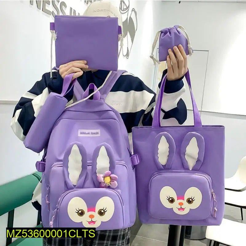 Rabbit style 5 PCs nylon backpack set
