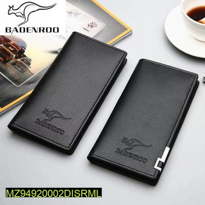 Casual leather long wallet