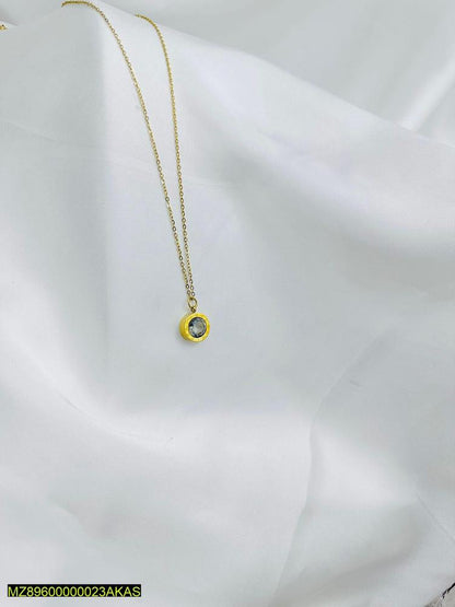 Round trendy gold plated pendant