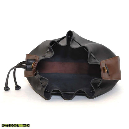 Bali pu leather bucket bag