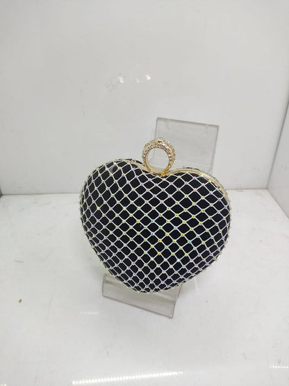 Heart shape fancy women clutch