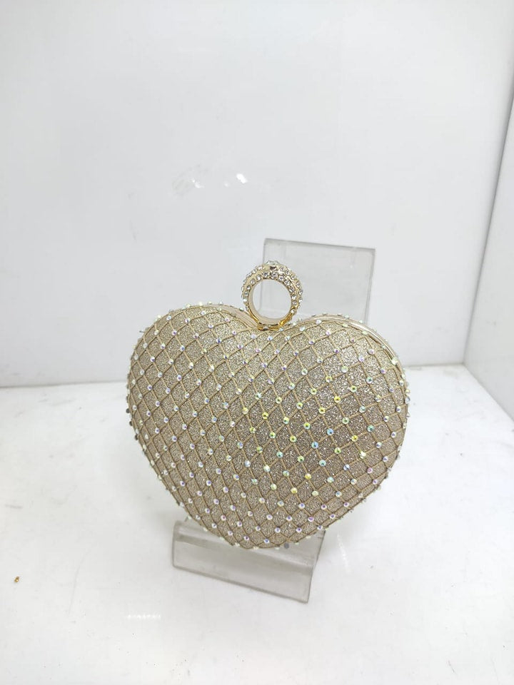 Heart shape fancy women clutch