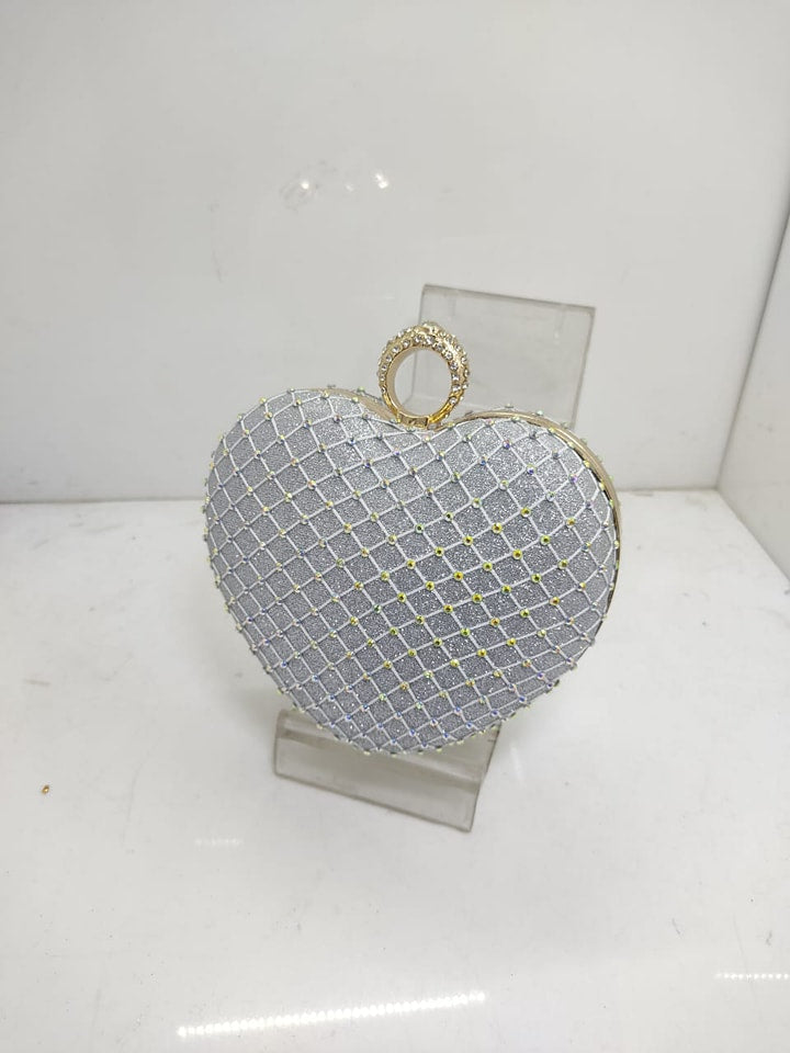 Heart shape fancy women clutch