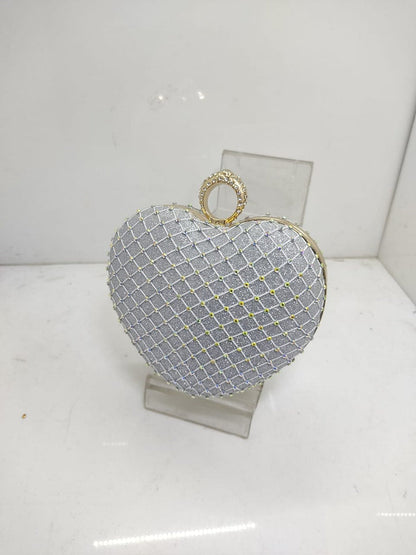 Heart shape fancy women clutch
