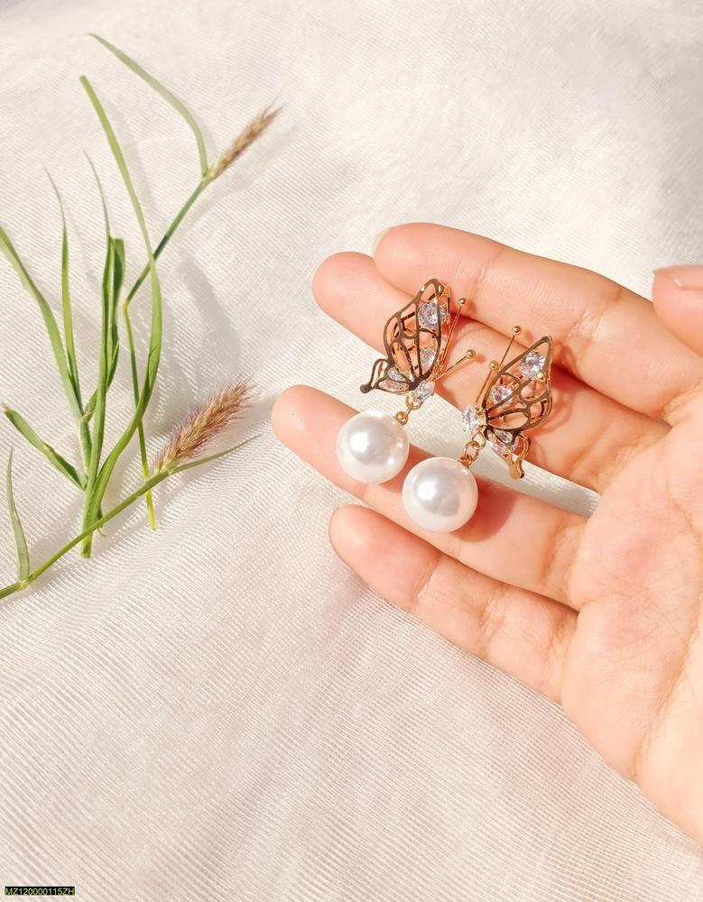 Trendy butterfly zircon earrings