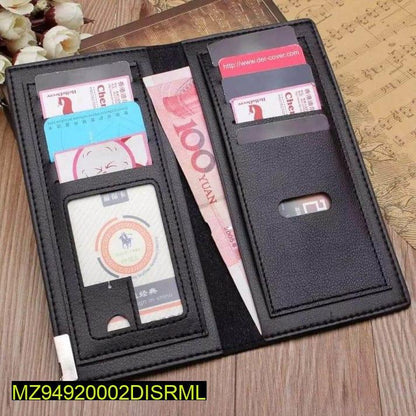 Casual leather long wallet