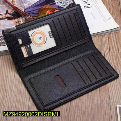 Casual leather long wallet
