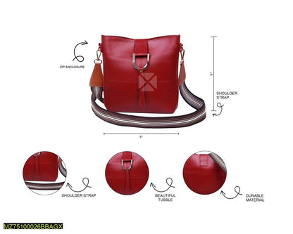 Bob pu leather crossbody bag maroon