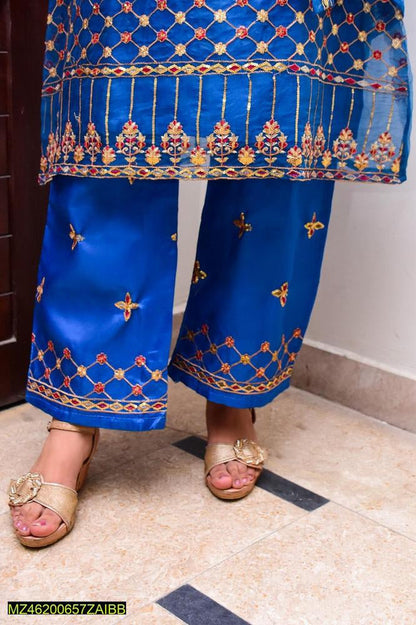 2 PCs women linen stitched suite