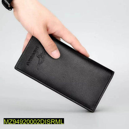 Casual leather long wallet