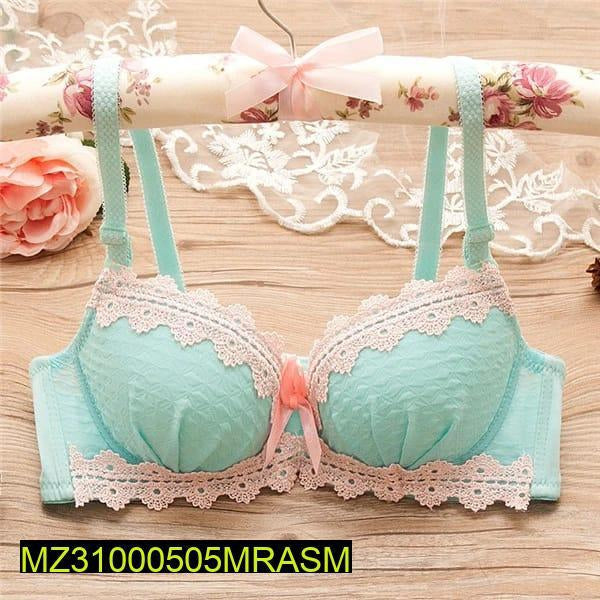 Cotton net lace work padded bikni set