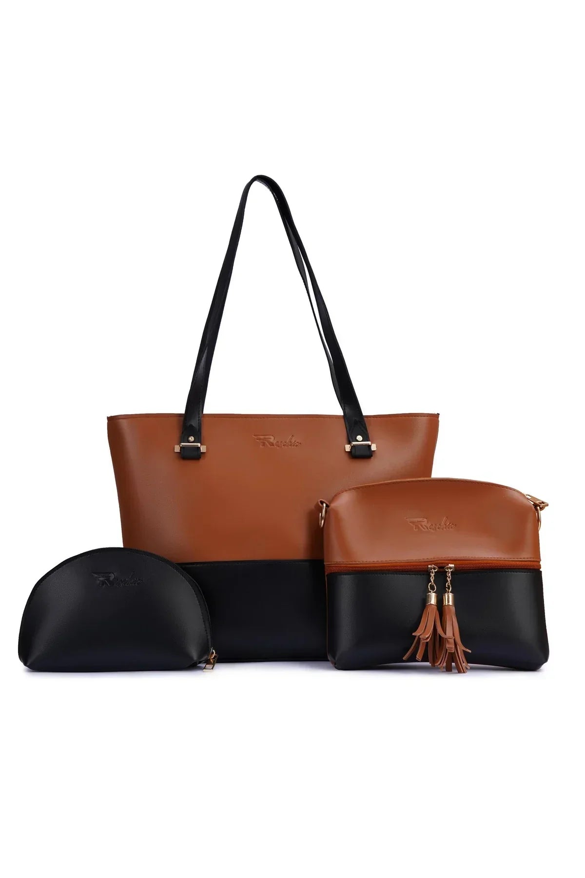 PeachBlack Combo 3 Piece women handbags set