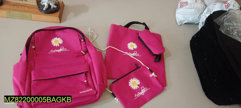 Flora printed casual backpack pack of 4 pcs