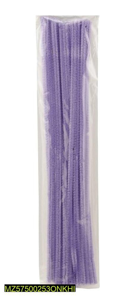 Purple pipe cleaner velvet stick's pack of 50