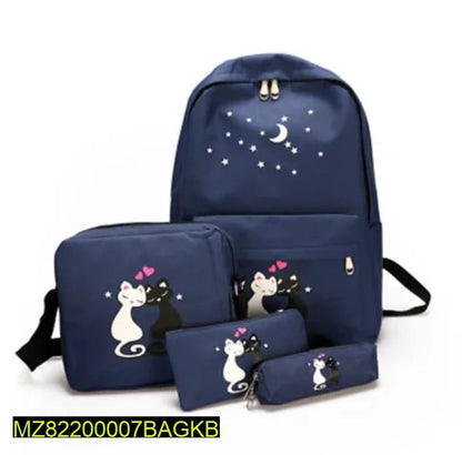 Girls fashion cat style backpack 4 PCs set