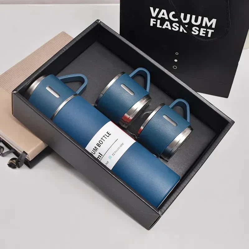 Stainless Steel Vacuum Thermal Flask Set with 3 cups-500ML