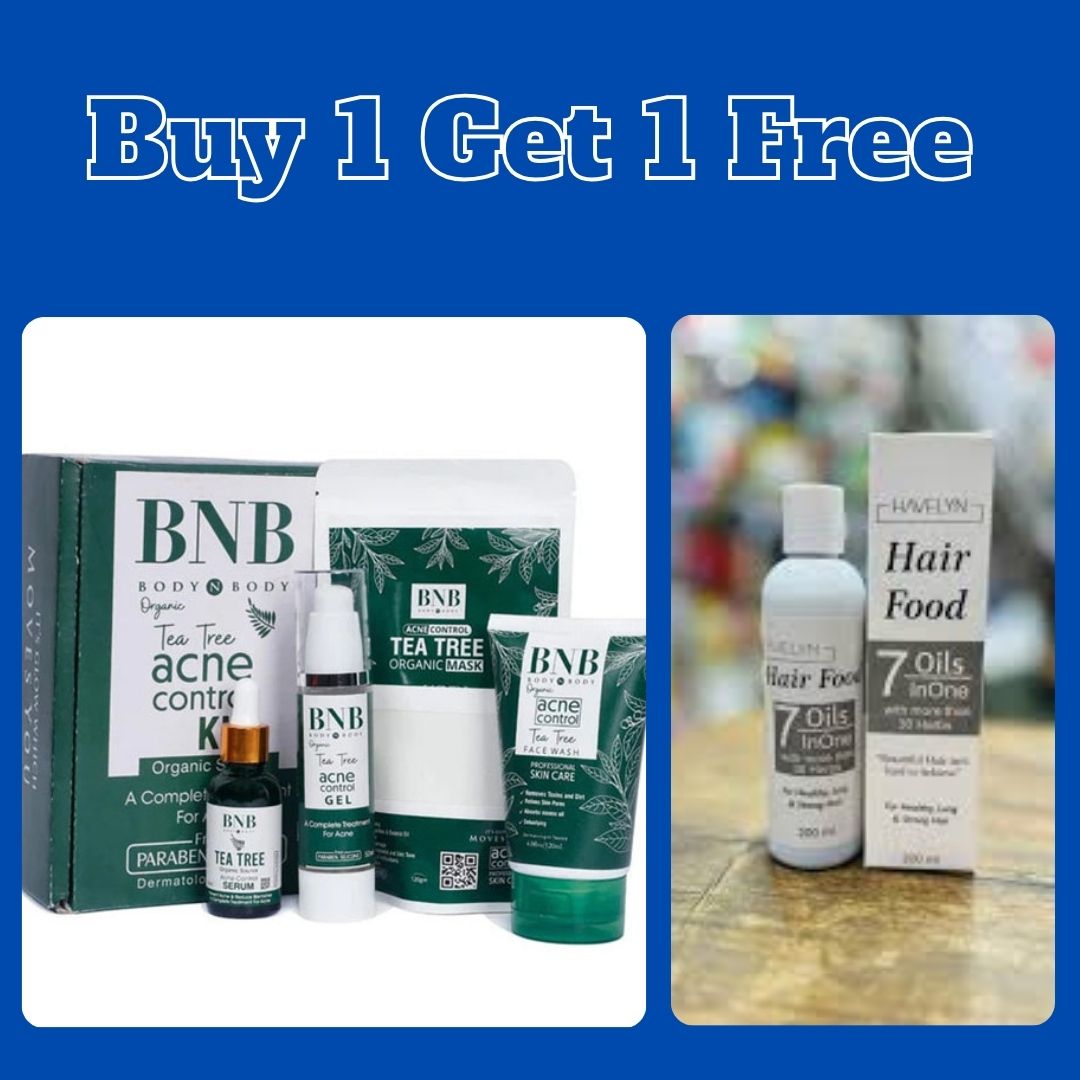 Get Clear Skin with BNB Acne Control Kit - Buy Now and Get Free Hair Food Oil