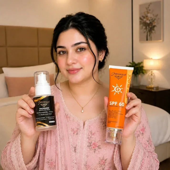 Glow & Protect – Niacinamide Brightening Serum + SPF 60 Sunblock