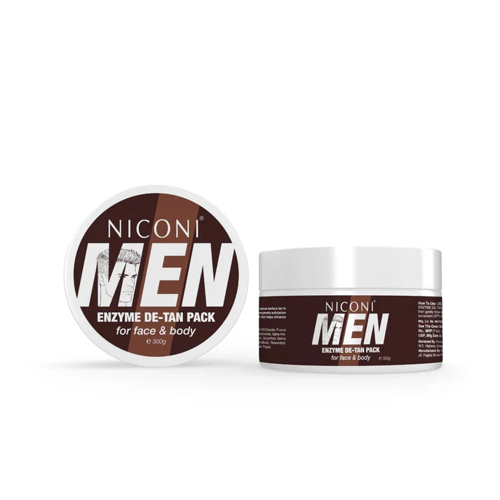 Niconi Men Enzyme De-Tan Pack For Face & Body (300g)