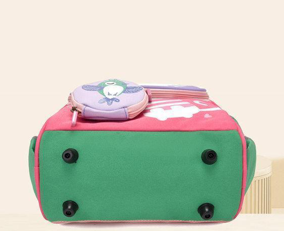 Unisex Kid's Dinosaur Kitten Character Backpack With Free Cartoon Chain
