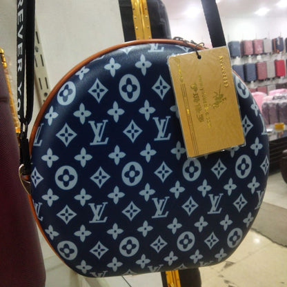 Round shape branded crossbody bag for girls
