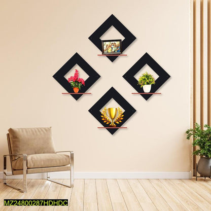 Diamond wall hanging shelves pack of 4