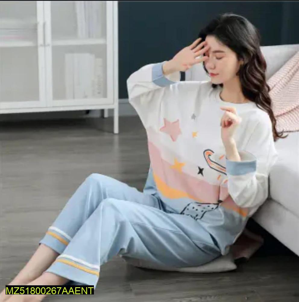 2 pcs women stitched PC interlock sleepwear