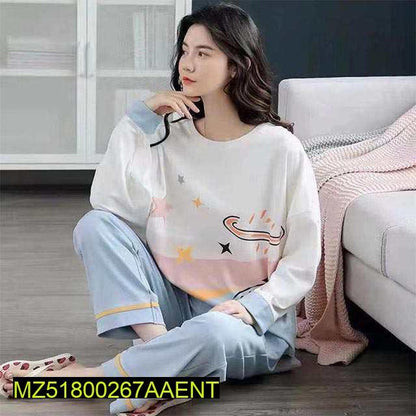 2 pcs women stitched PC interlock sleepwear