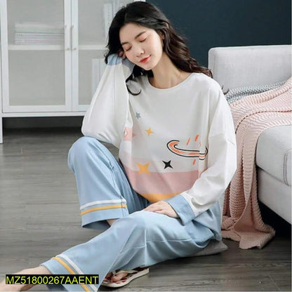 2 pcs women stitched PC interlock sleepwear