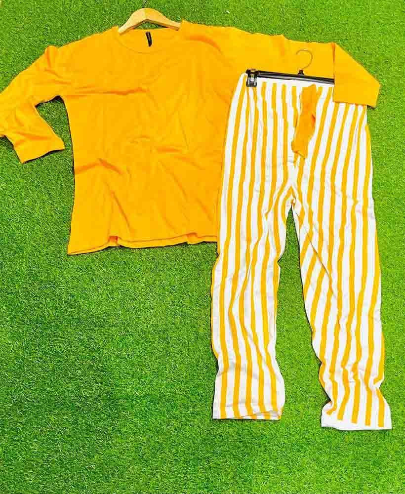 women 2 pcs night wear with lining trouser