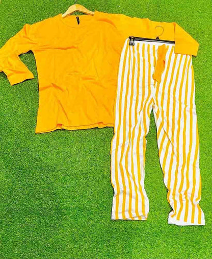 women 2 pcs night wear with lining trouser