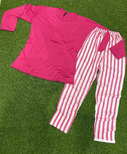 women 2 pcs night wear with lining trouser