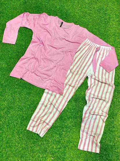 women 2 pcs night wear with lining trouser