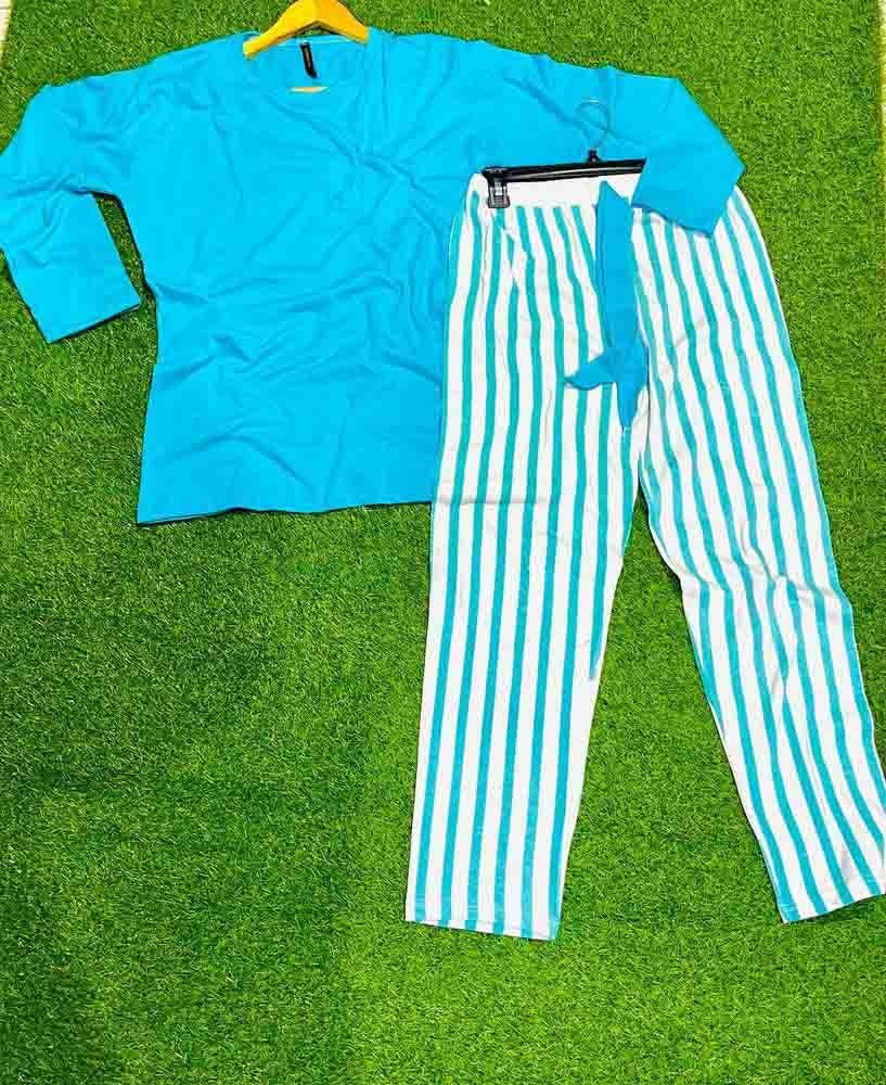 women 2 pcs night wear with lining trouser