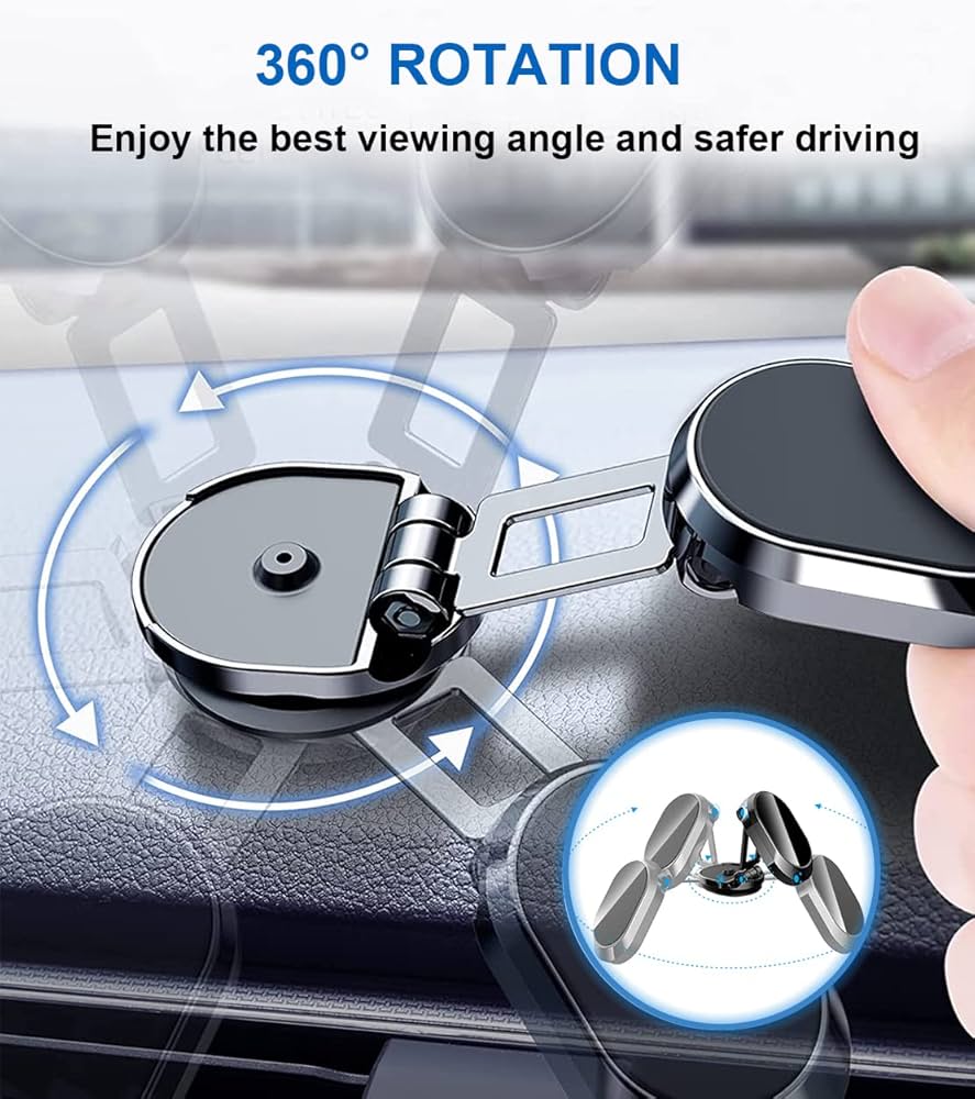 Mini magnetic 360 car mobile holder
