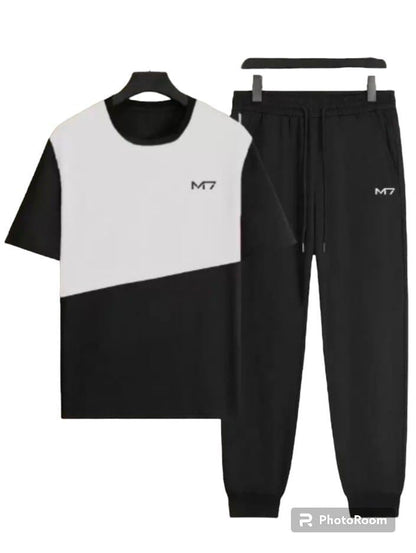2 pcs unisex polyester printed track suite