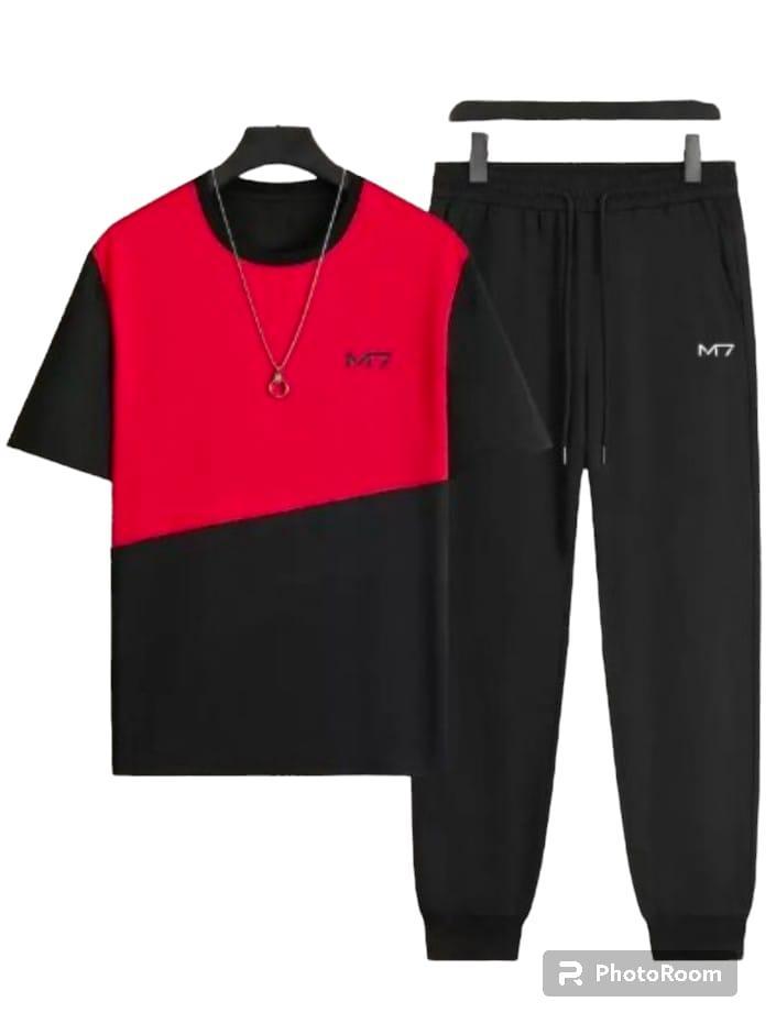 2 pcs unisex polyester printed track suite