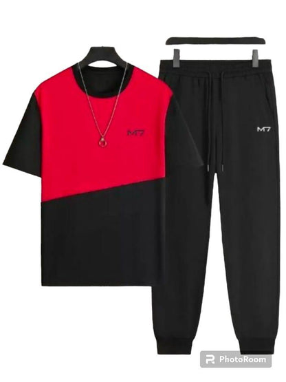 2 pcs unisex polyester printed track suite