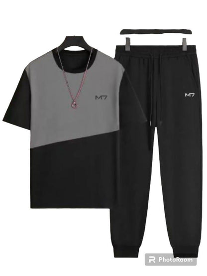 2 pcs unisex polyester printed track suite