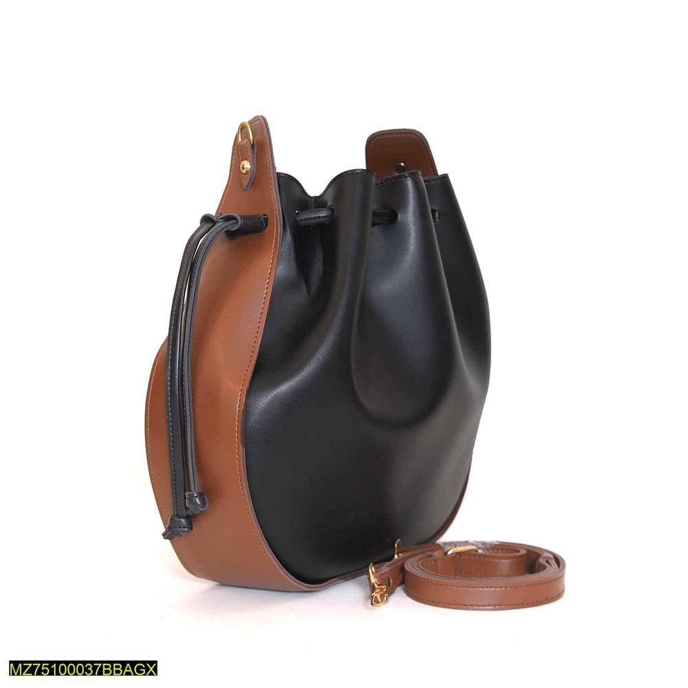 Bali pu leather bucket bag