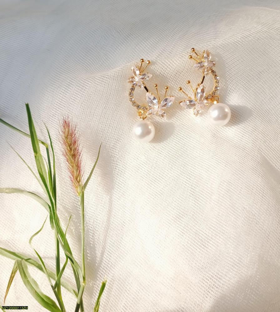 Trendy zircon stone earrings