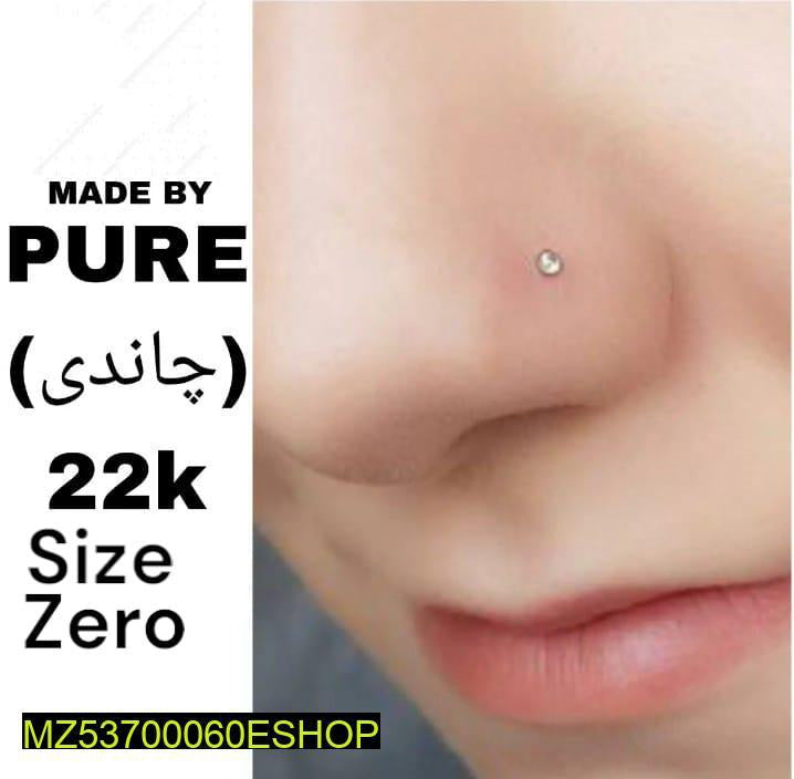 Women's pure chandi nose pin