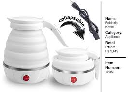 Fast Boiling Portable Travel Kettle | Quick Boil Silicone Collapsible Electric Kettle | T4Trendz